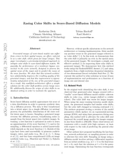 Easing Color Shifts in Score-Based Diffusion Models