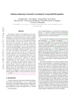 Subclass-balancing Contrastive Learning for Long-tailed Recognition