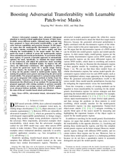 Boosting Adversarial Transferability with Learnable Patch-wise Masks