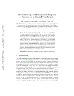 Reconstructing the Hemodynamic Response Function via a Bimodal
  Transformer