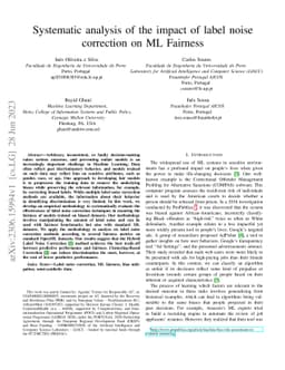 Systematic analysis of the impact of label noise correction on ML
  Fairness
