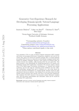 Generative User-Experience Research for Developing Domain-specific
  Natural Language Processing Applications