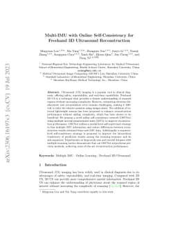 Multi-IMU with Online Self-Consistency for Freehand 3D Ultrasound
  Reconstruction