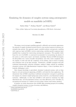 Emulating the dynamics of complex systems using autoregressive models on
  manifolds (mNARX)