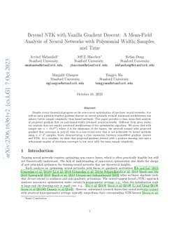 Beyond NTK with Vanilla Gradient Descent: A Mean-Field Analysis of
  Neural Networks with Polynomial Width, Samples, and Time