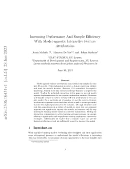 Increasing Performance And Sample Efficiency With Model-agnostic
  Interactive Feature Attributions