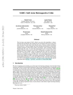 SARC: Soft Actor Retrospective Critic