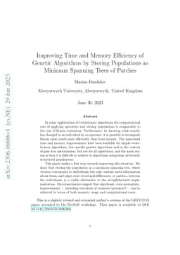 Improving Time and Memory Efficiency of Genetic Algorithms by Storing
  Populations as Minimum Spanning Trees of Patches