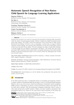Automatic Speech Recognition of Non-Native Child Speech for Language
  Learning Applications