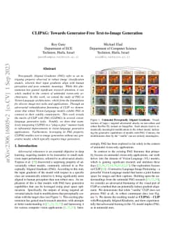CLIPAG: Towards Generator-Free Text-to-Image Generation