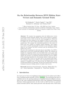 On the Relationship Between RNN Hidden State Vectors and Semantic Ground
  Truth