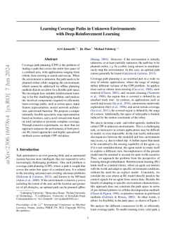 Learning Coverage Paths in Unknown Environments with Deep Reinforcement
  Learning