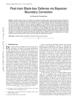 Post-train Black-box Defense via Bayesian Boundary Correction