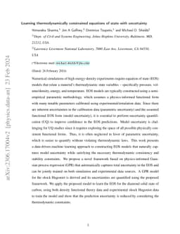 Learning thermodynamically constrained equations of state with
  uncertainty
