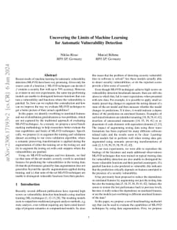 Uncovering the Limits of Machine Learning for Automatic Vulnerability
  Detection