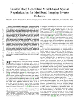 Guided Deep Generative Model-based Spatial Regularization for Multiband
  Imaging Inverse Problems