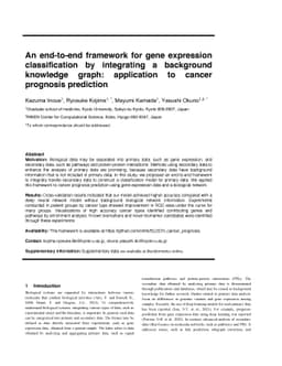 An end-to-end framework for gene expression classification by
  integrating a background knowledge graph: application to cancer prognosis
  prediction