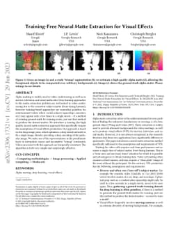 Training-Free Neural Matte Extraction for Visual Effects