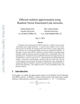 Efficient uniform approximation using Random Vector Functional Link
  networks