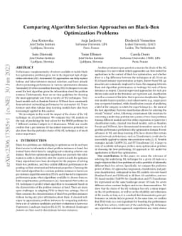 Comparing Algorithm Selection Approaches on Black-Box Optimization
  Problems