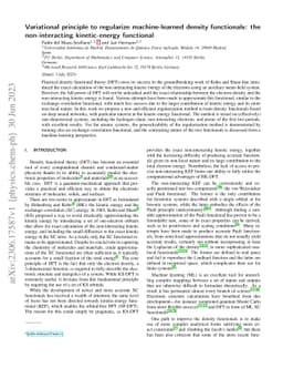 Variational principle to regularize machine-learned density functionals:
  the non-interacting kinetic-energy functional