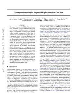 Thompson sampling for improved exploration in GFlowNets
