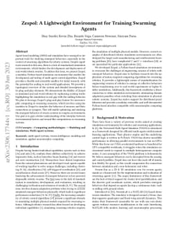 Zespol: A Lightweight Environment for Training Swarming Agents