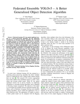 Federated Ensemble YOLOv5 -- A Better Generalized Object Detection
  Algorithm