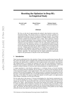 Resetting the Optimizer in Deep RL: An Empirical Study