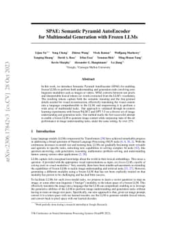 SPAE: Semantic Pyramid AutoEncoder for Multimodal Generation with Frozen
  LLMs
