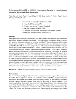 Performance of ChatGPT on USMLE: Unlocking the Potential of Large
  Language Models for AI-Assisted Medical Education