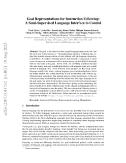 Goal Representations for Instruction Following: A Semi-Supervised
  Language Interface to Control