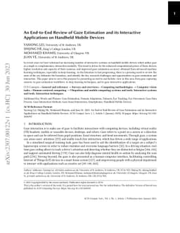 An End-to-End Review of Gaze Estimation and its Interactive Applications
  on Handheld Mobile Devices