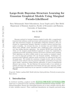 Large-scale Bayesian Structure Learning for Gaussian Graphical Models
  using Marginal Pseudo-likelihood