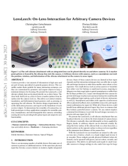 LensLeech: On-Lens Interaction for Arbitrary Camera Devices