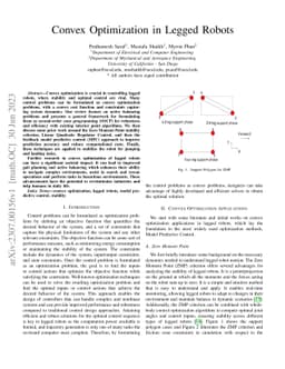 Convex Optimization in Legged Robots