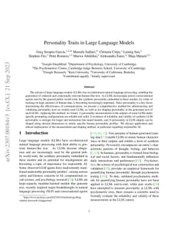 Personality Traits in Large Language Models