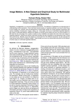 Image Matters: A New Dataset and Empirical Study for Multimodal
  Hyperbole Detection