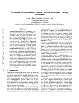 S-Omninet: Structured Data Enhanced Universal Multimodal Learning
  Architecture