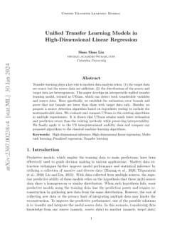 Unified Transfer Learning Models in High-Dimensional Linear Regression
