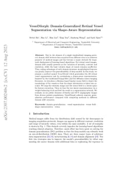 VesselMorph: Domain-Generalized Retinal Vessel Segmentation via
  Shape-Aware Representation