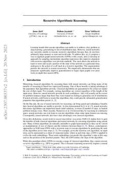 Recursive Algorithmic Reasoning