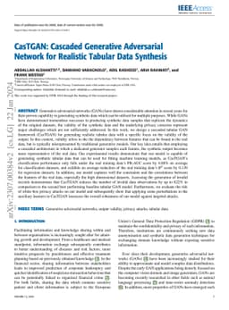 CasTGAN: Cascaded Generative Adversarial Network for Realistic Tabular
  Data Synthesis