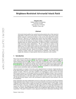 Brightness-Restricted Adversarial Attack Patch