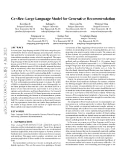 GenRec: Large Language Model for Generative Recommendation
