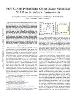 POV-SLAM: Probabilistic Object-Aware Variational SLAM in Semi-Static
  Environments