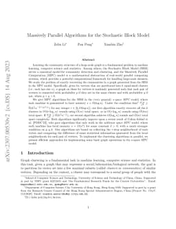 Massively Parallel Algorithms for the Stochastic Block Model
