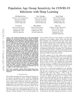 Population Age Group Sensitivity for COVID-19 Infections with Deep
  Learning