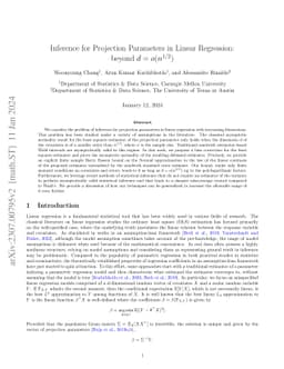 Inference for Projection Parameters in Linear Regression: beyond $d =
  o(n^{1/2})$