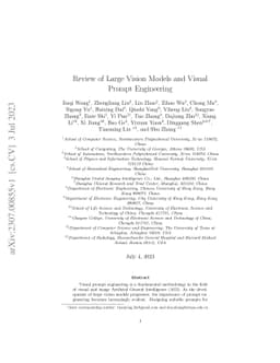 Review of Large Vision Models and Visual Prompt Engineering
